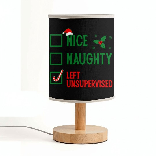 Left Unsupervised Christmas Checklist Fabric Lamps