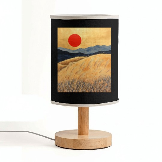 Sunset Serenity: Susuki Fields in Twilight Fabric Lamps