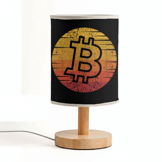 Retro Vintage Bitcoin Fabric Lamps Crypto Trader Fabric Lamps