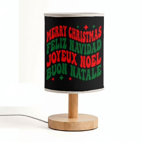 Merry christmas feliz navidad joyeux noel Fabric Lamps