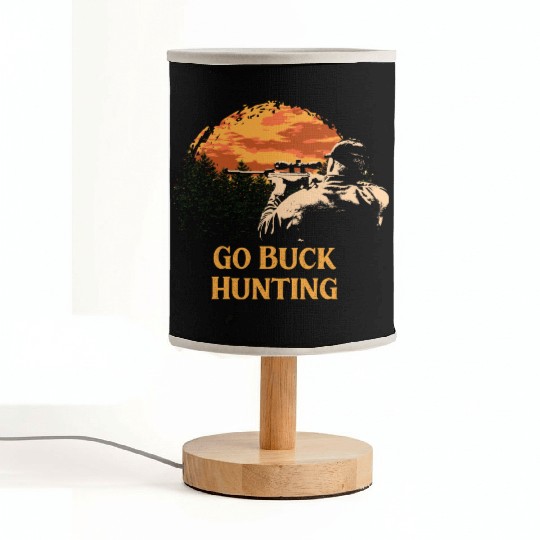 Go Buck Hunting Deer Hunter Elk Animal Shooting Wi Fabric Lamps