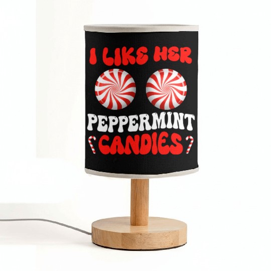 I Like Her Peppermint Candies Couples Christmas Fabric Lamps
