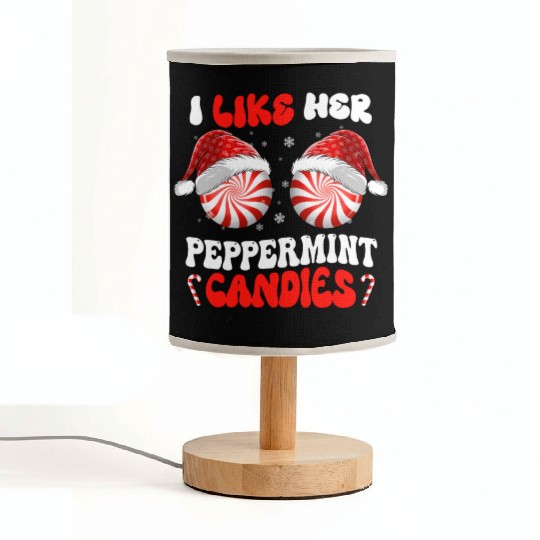 I Like Her Peppermint Candies Couples Christmas Fabric Lamps