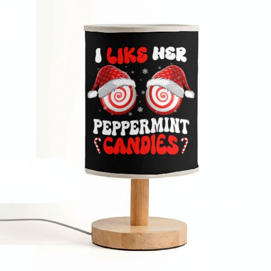 I Like Her Peppermint Candies Couples Christmas Fabric Lamps