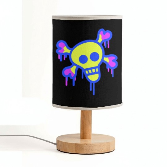 Pirate Skull and Bones Skeleton Graffiti Drops Fun Fabric Lamps