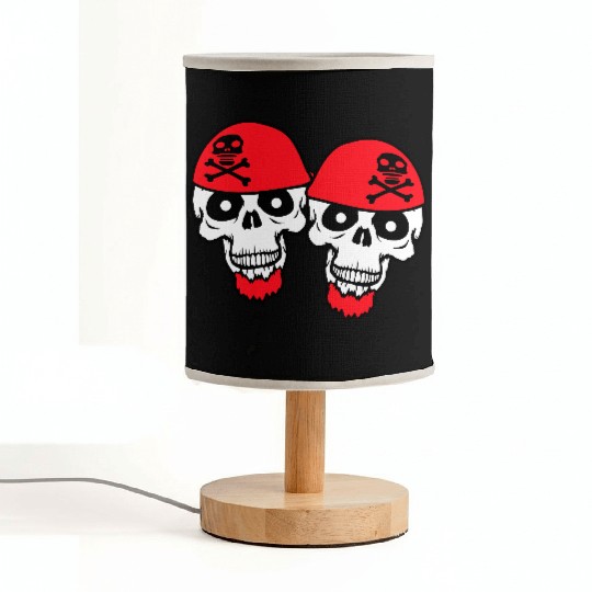 2 Pirate Skull Skeleton Halloween Two Friends Team Fabric Lamps