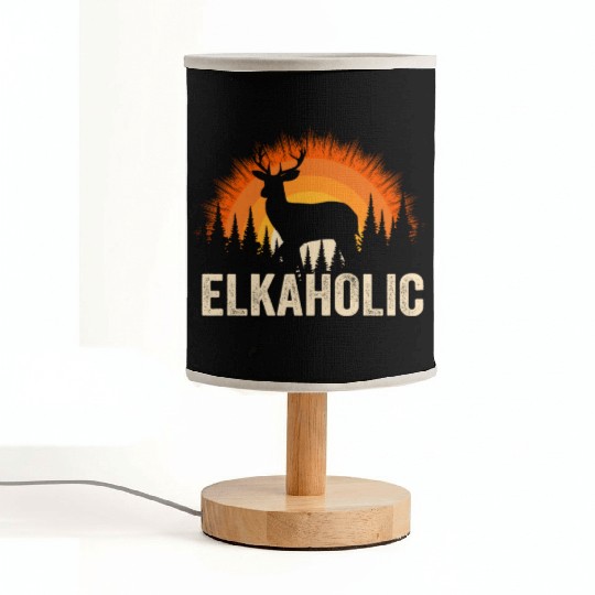 Elk Hunting Elkaholic Hunters Fabric Lamps