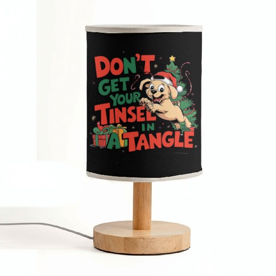 Puppy Tinsel in a Tangle Fabric Lamps