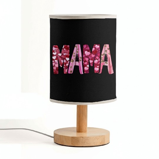 Mama Heart Glitter, Valentines, Valentines Day Fabric Lamps