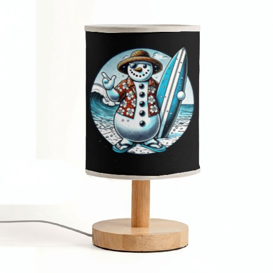 Tropical Christmas Snowman: Surfboard & Sunshine Fabric Lamps