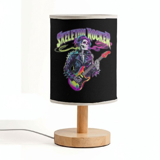 Skeleton Guitar Player Bones Guitarist Musician Fabric Lamps