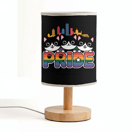 Pride of Houston City Texas USA Rainbow Flag Fabric Lamps
