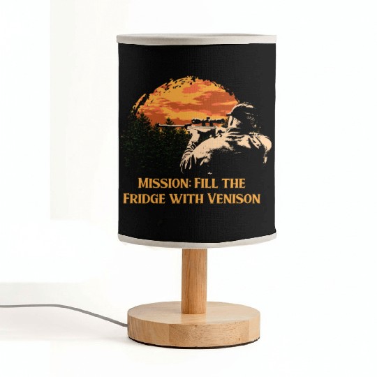 Fill Fridge with Venison Deer Hunting Elk Hunter Fabric Lamps