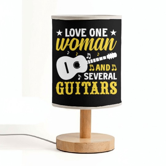 Woman Several Guitars Guitarist Girl Guitar Player Fabric Lamps