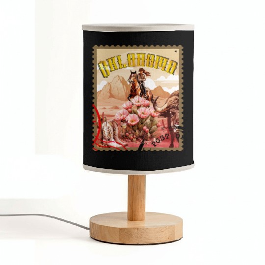 Oklahoma Cowgirl Stamp Fabric Lamps