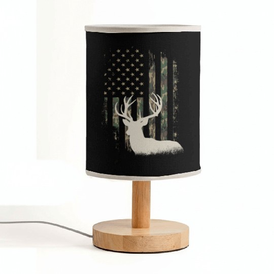 Whitetail Buck Deer Hunting American Camouflage Fabric Lamps