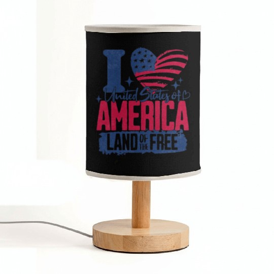 Patriotic "I Love America" Fabric Lamps
