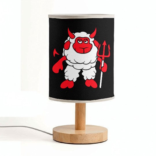 Sheep Devil Satan Hell Evil Trident Horns Cool Fun Fabric Lamps