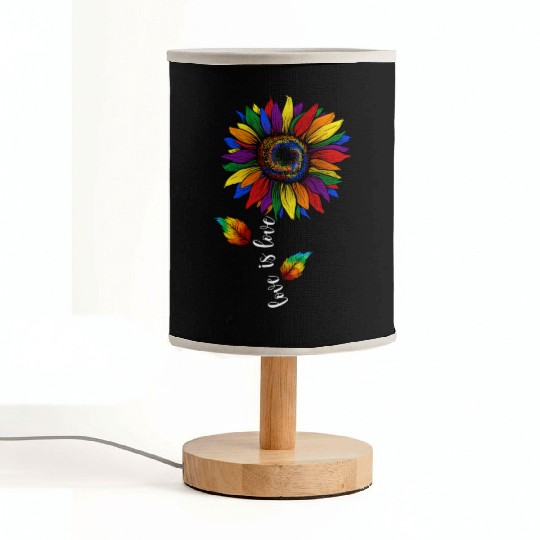 Rainbow Sunflower Love Is Love LGBT Pride Fabric Lamps