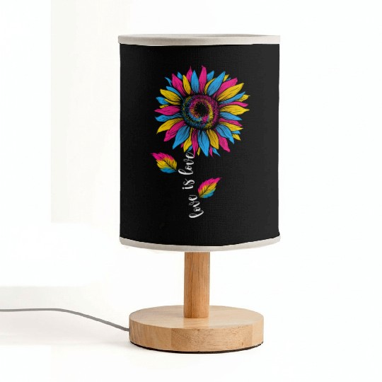 Rainbow Sunflower Love Is Love LGBT Pride Fabric Lamps