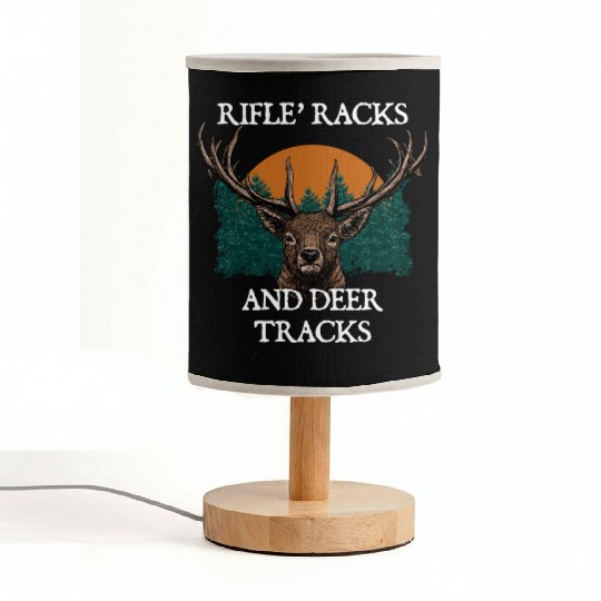 Rifle Racks and Deer Tracks Animal Stalking Elk Fabric Lamps