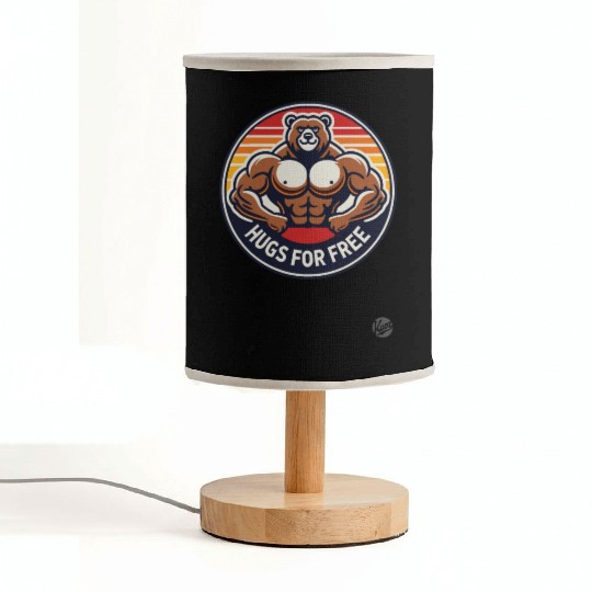 Bodybuilder Bear Gives Free Hugs Fabric Lamps