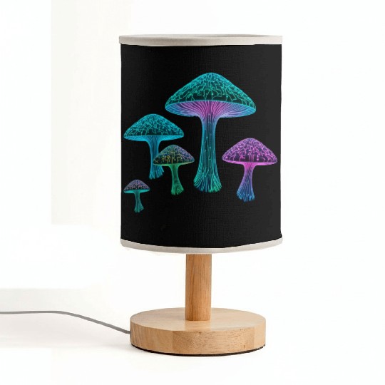 Psychedelic Neon Fungi Glow Fabric Lamps