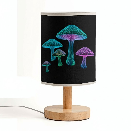 Psychedelic Neon Fungi Glow Fabric Lamps