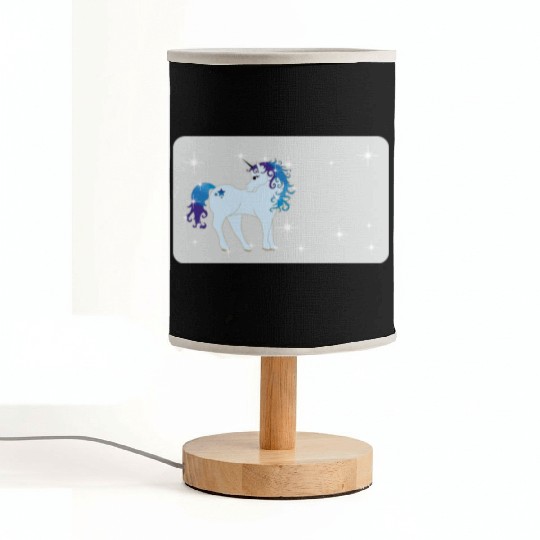 Fantasy unicorn - grey blue- design for kids Fabric Lamps
