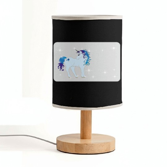 Fantasy unicorn - grey blue- design for kids Fabric Lamps