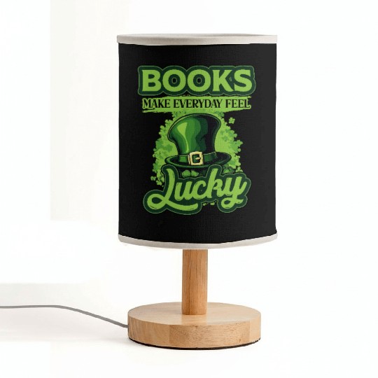 Books Make Everyday Feel Lucky St Patricks Day Fabric Lamps