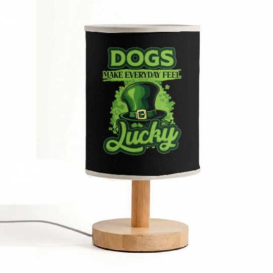 St Patricks Day Dogs Make Everyday Feel Lucky Fabric Lamps