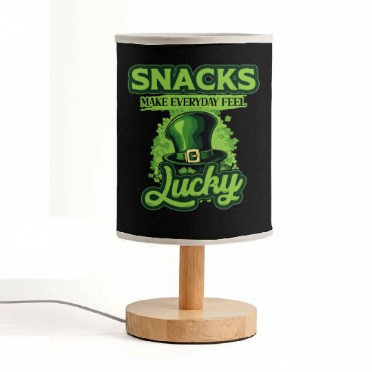 Snacks Make Everyday Feel Lucky St Patricks Day Fabric Lamps