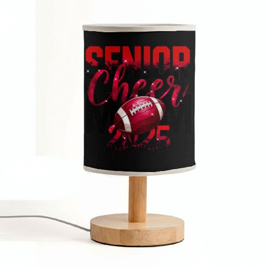 Red Senior Cheer Mom 2025 Football Design Mom Life Fabric Lamps