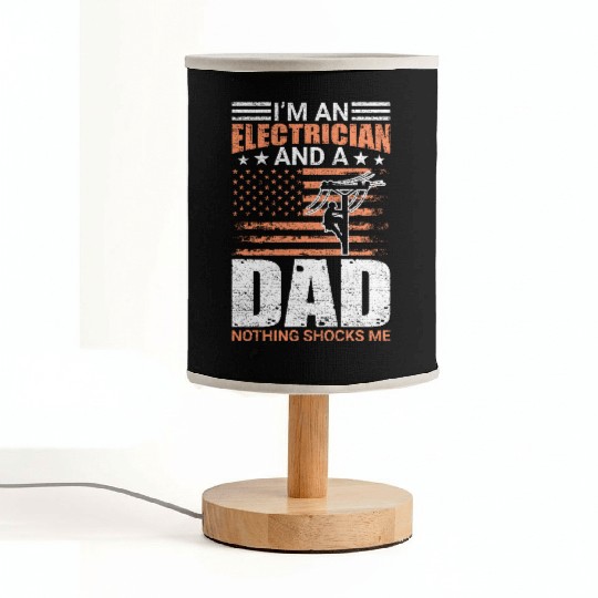 Electrician Lineman Dad Nothing Shocks Me Fabric Lamps