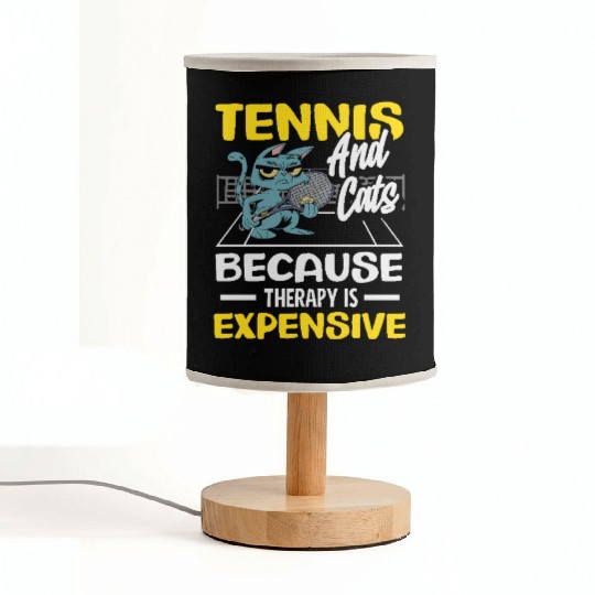 Tennis And Cats Because Therapy Is Expensive Fabric Lamps