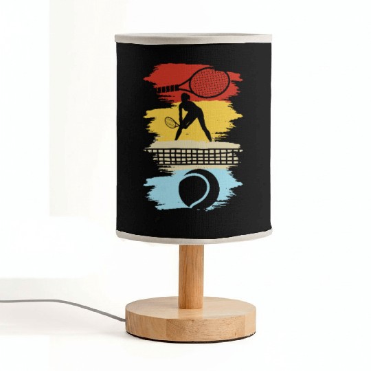 Tennis Passion Silhouette Art Design Fabric Lamps