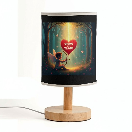 Cupid with heart and arrow 2025 is my year Fabric Lamps