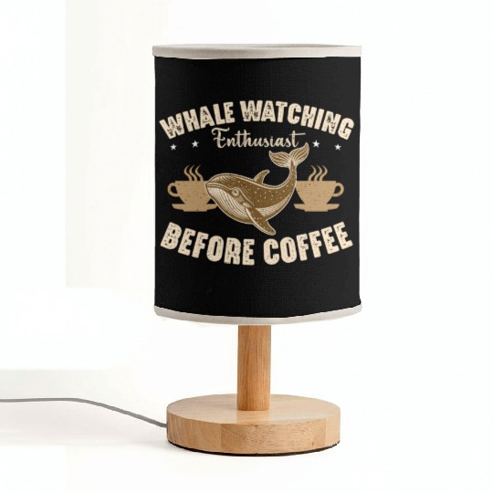 Whale Watching Enthusiast Before Sailing Coffee Fabric Lamps