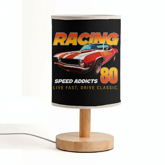 Racing Classic Car Graphic Fabric Lamps, Retro Muscle Car