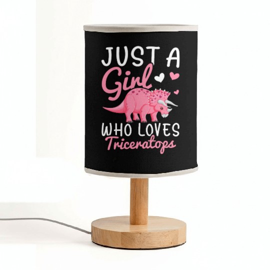 Girl Who Loves Triceratops Triceratops Lover Girl Fabric Lamps