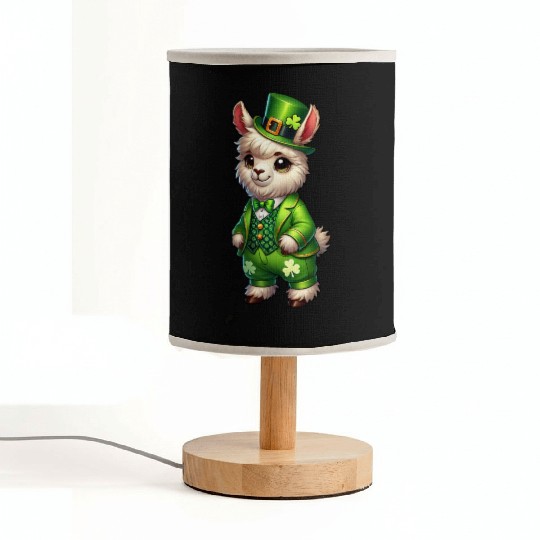 Cute St. Patrick's Day Llama Cartoon Fabric Lamps