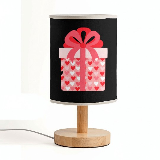 Hearts Gift Box Pattern Design Fabric Lamps