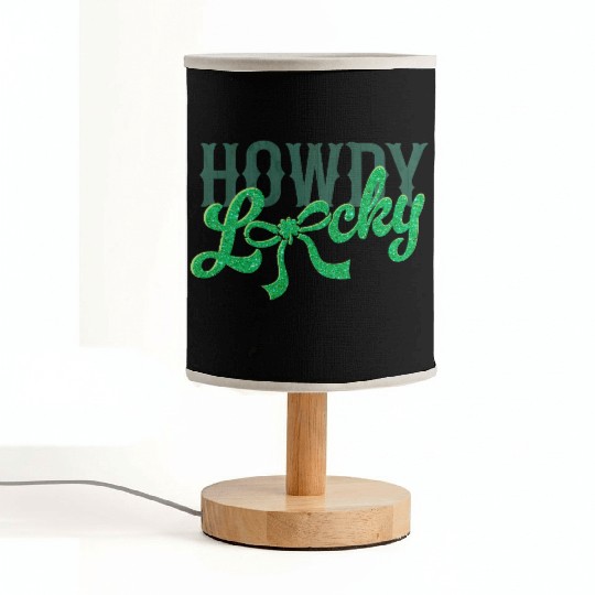 Howdy Lucky Western Cowgirl St Patricks Design Fabric Lamps