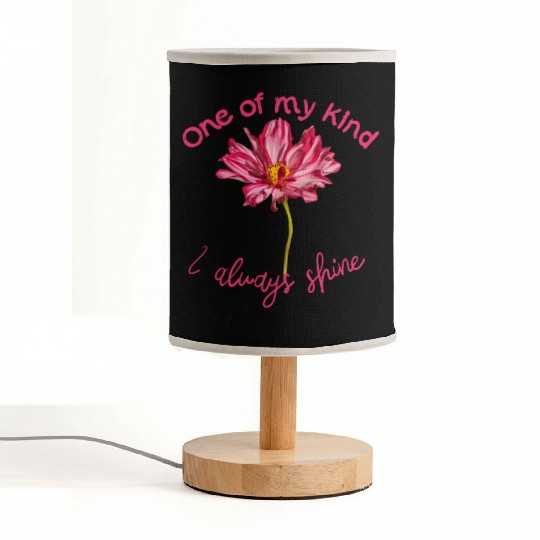 Positive quote pink Cosmos flower self-affirmation Fabric Lamps