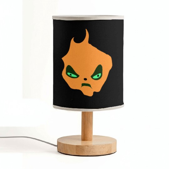 Fiery Angry Demon Face Illustration Fabric Lamps