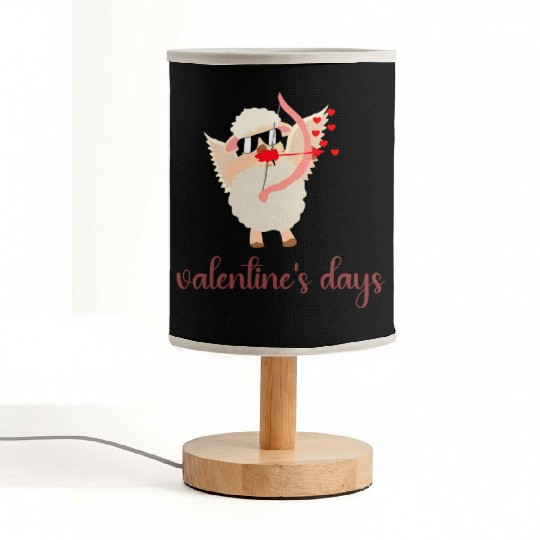 valentine s days llama Fabric Lamps