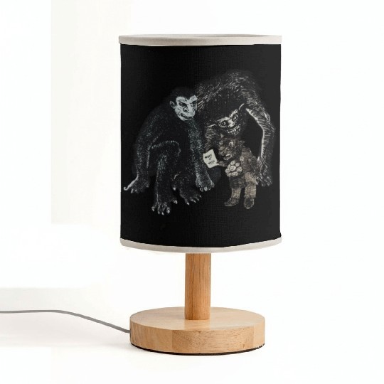 Surreal Monster Art – Dark Humor What It Says Desi Fabric Lamps