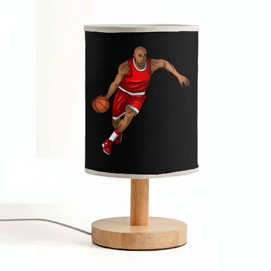 basketball player is running with the ball Fabric Lamps