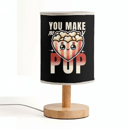 You Make My Heart Pop Cute Popcorn Valentine's Day Fabric Lamps